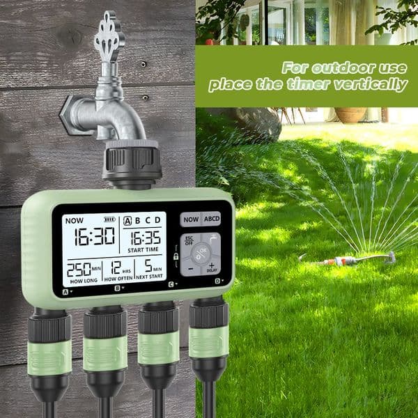 Eshico HCT379 Outdoor Garden Smart 4 out irrigation timer Four independent interfaces for easy installation of garden tools 251216BJ
