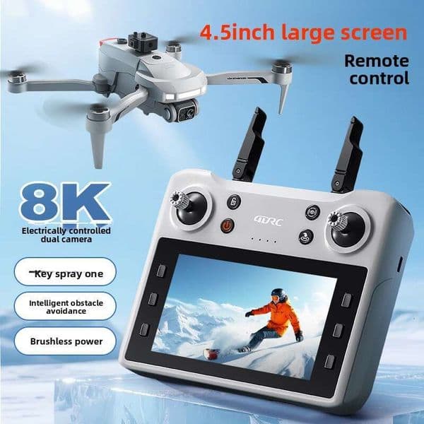 4Drc V34 Drone - With Screen, GPS Return, Brushless Motor, Professional HD Aerial Photography RC Aircraft (Ages 14+)