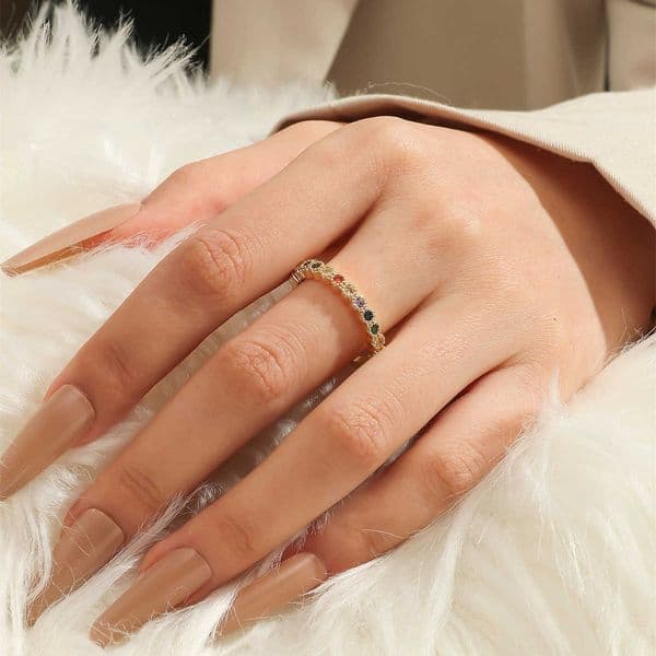 Colorful Personality Ring - Unique Design, Sophisticated and Fashionable, High-End, Elegant, Women's Fashion Diamond Ring M251223