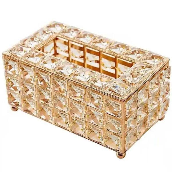 Light Luxury Crystal Square Bead Tissue Box Shiny Cube Sparkly Napkin Box European Style Multi-functional Y251223