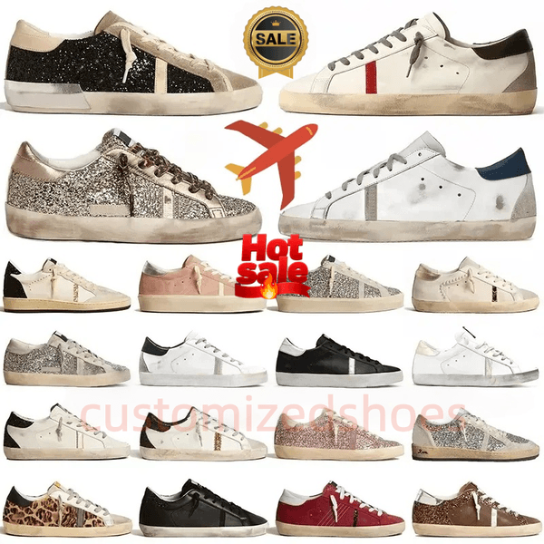 Designer shoes Sneakers mena s designer shoes dirty 2024 Loafers Super-star Shoes Leather Italy Dirty Old Shoe Brand Women Men Black White Ball Star Trainers ua as 35-46
