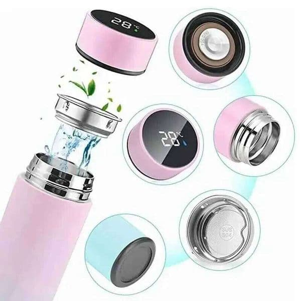 500Ml Bullet Double-Layer Stainless Steel Vacuum Thermos Coffee Tumbler Travel Mug Business Trip Water Tea Infuser Bottle 25H1223