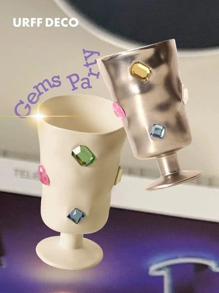Jewellery party small wine glass hand-pinched diamond ceramic wine glass 251219