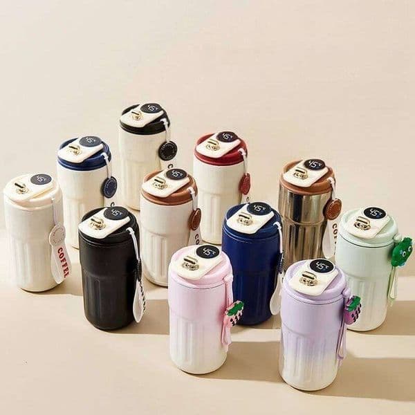 25H122 Smart Temp Display Stainless Steel Tumbler Thermal Mug Vacuum Insulated Coffee Cup Travel Thermos Cups Hot Water Bottle for Tea 25H1223