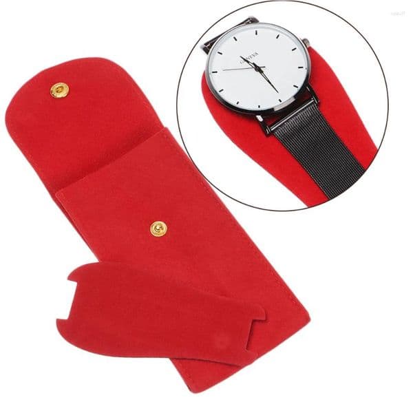 Watch Boxes Men Women Flannelette Portable Collection Case Storage Bag Watches Pockets
