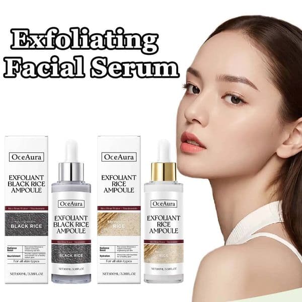 Exfoliating Facial Serum Cleansing Pores Remove Dead Skin Purify Oil Control Smoothing Brightening Moisturizing Black Rice Ampou