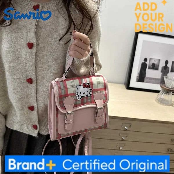 Sanrio Hello Kittys Sanrios Child Backpack Womens Style New Leisure Backpack Bag Travel Portable One Shoulder College Style Girl H251223