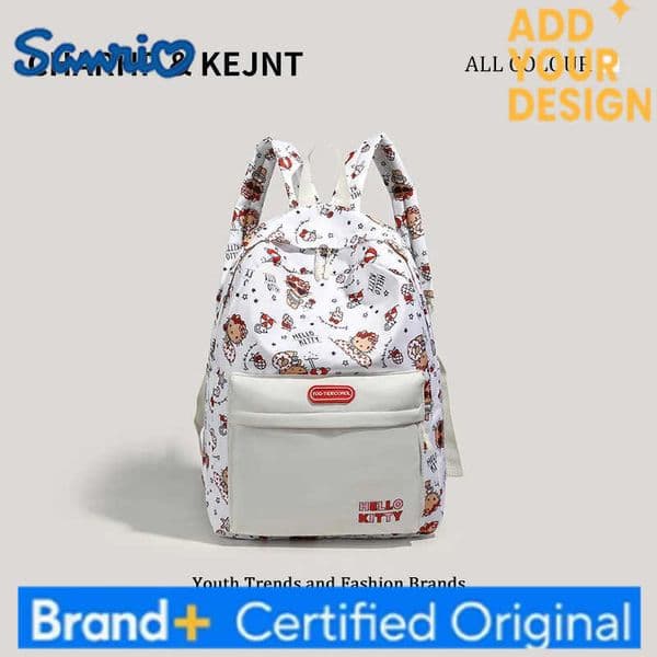 Sanrio animeHello KittyBackpackgirldecorateNewCampus school bagstudentPortableCanvas bagLarge capacityAccessoriesGift H251223