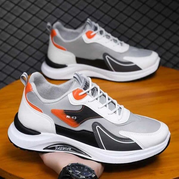 Mens shoes with breathable mesh thick-soled sports shoes lightweight and comfortable leather surface running shoes casual s Z251223