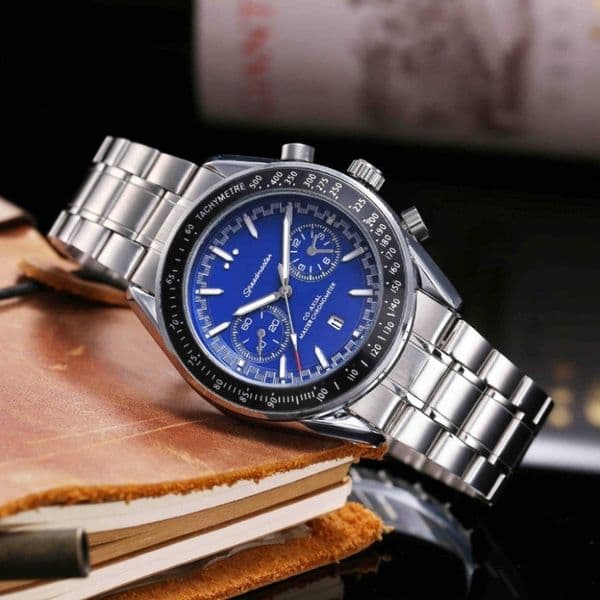 Classic Man Watches Fashion Stainles Steel Big Dial Quartz Calendar Male Wristwatches 1135