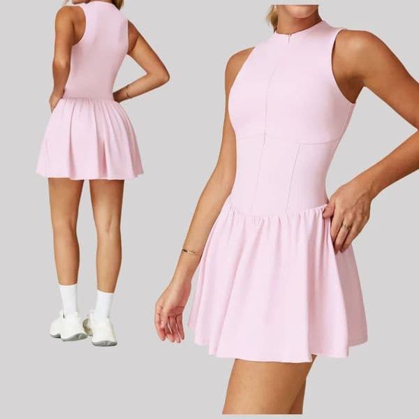 Tennis Skirt Sports Fitness Standup Collar Antilight Golf Badminton Casual Workout Clothing Gym Yoga Suit for Women 251219