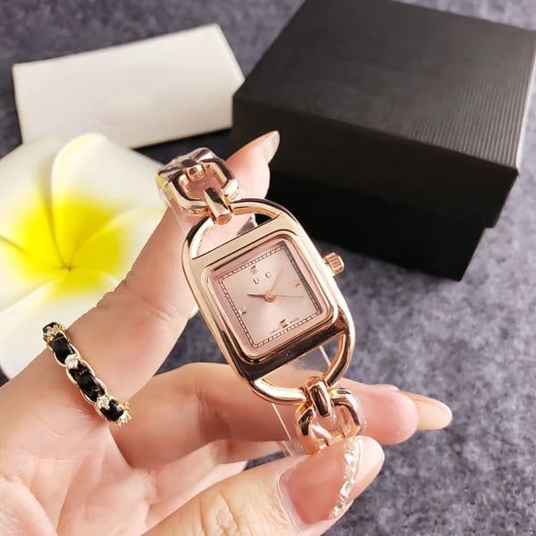 Full Brand Wrist Watch Women Girl Ladies 24mm Beautiful Bracelet Style Steel Metal Band Quartz Luxury Clock G191
