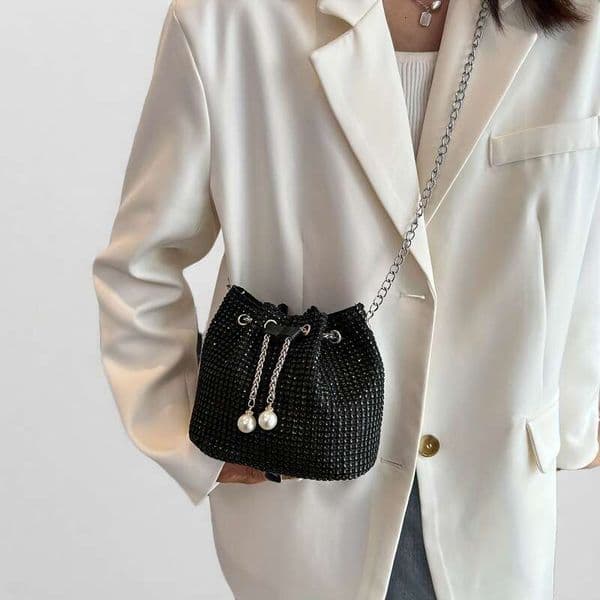 Tote Women Shoulder Bags Lightweight Business Casual Decor Bucket Drawstring Design Clear Trendy Evening Bag Dinner Bag Glamorous Elegant Exquisite