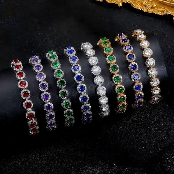 Ice with VVS moissanite 8mm Tennis Chain Designer Bracelet Hip Hop Jewelry Pass Dia Tester Moissanite Sier Men Women Gift for the festival Free Shipping