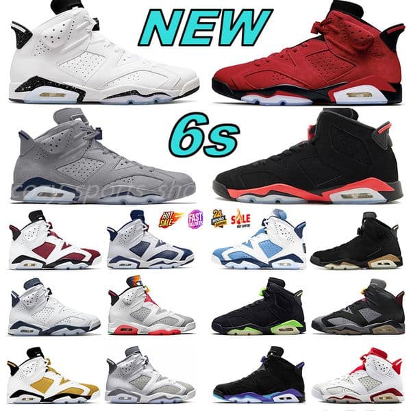 With Box 6 6s Basketball Shoes For Mens Sports Sneakers Aqua Reverse Infrared Oreo Toro Bravo Ochre Cool Grey Georgetown Metallic Silver UNC British Khaki Trainers