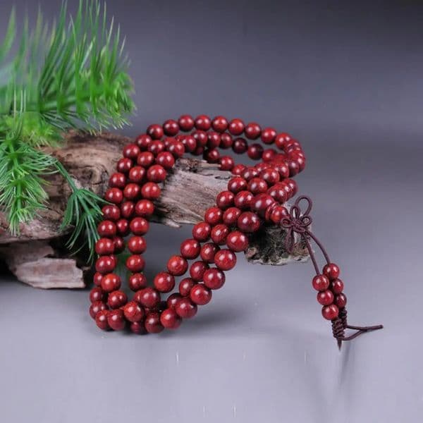Natural Sandalwood Bracelets Men Buddhist Buddha Meditation Bead Bracelet for Women Prayer 108 Beads Rosary Hanging Decoration 251222