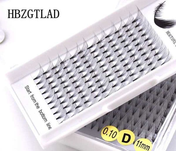 HBZGTLAD 3D-10D Russian Volume Eyelashes Extension Short Stem Pre made Fans C/D curl Mink Lash Eyelash Individual ExtensionsT251223