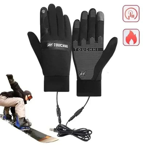 USB Heated Gloves Waterproof Touchscreen Winter Snowboard Gloves Hand Warmer Outdoor Fishing Skiing Motorcycle Bicycle Glove 251218