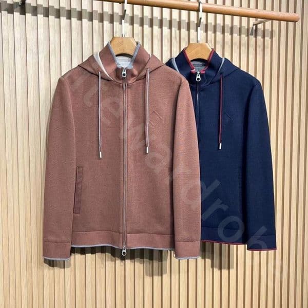 Italy Autumn and Winter Business Casual Mens Jackets Hooded Knitted Jacket Coats L1289