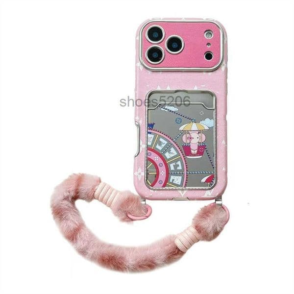 Cell Phone Cases Designer Fashion Leather For iPhone 17 Pro Max 16 16promax 16pro 15 15promax 14 L Letter Floral Cover Luxury Lanyard Mobile Shell Full Protection