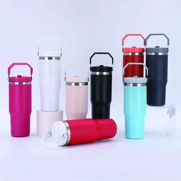 New Stainless Steel Double Layer Insulated 30/20oz Travel Tumbler Starw Car with Lid Diamond Paint Cream Cup Coffee Mug 25H1223