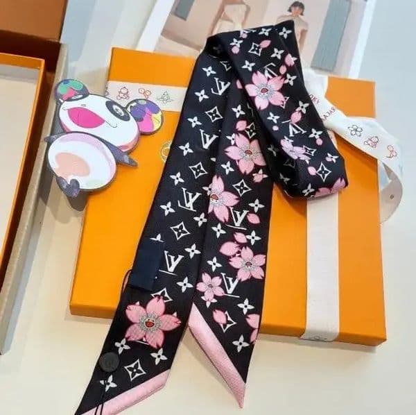 Newest Luxury Classic Floral Letter Designer Silk Brand Fashion Womens Headband Scarf Hair Bands Neckerchief Size 5x120CM thumbnail 2