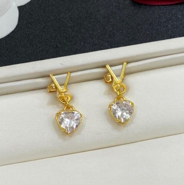 Designer Brand Ear Stud Crystal Earring for Womens Letter Diamond Earrings Wedding Party Jewelry with Box