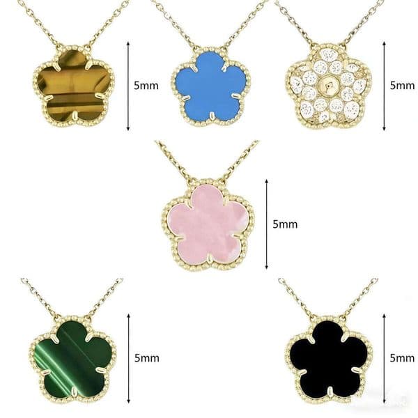 New four-leaf pendant necklace bracelet earrings jewelry designer womens 18K gold-plated mother-of-pearl abalone flower necklace clover chain Christmas gift