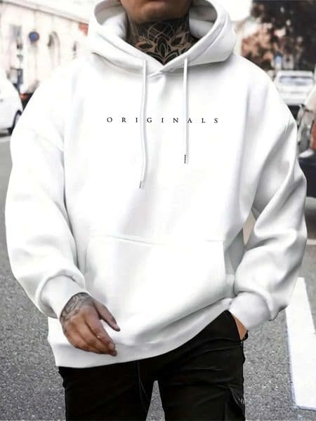 Trendy casual fashionable loose ORIGINALS letter printed long sleeved mens and womens hooded sweatshirt warm pulloverT251224