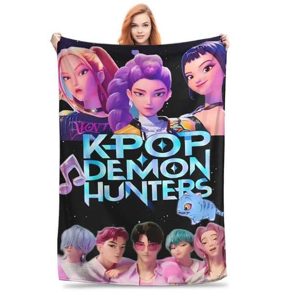 luxury K Demon Hunter Super Warm Plush Throw Blanket for KidsFunny Outdoor Flannel Bedspread Sofa Bed Cover Home Textile M251224