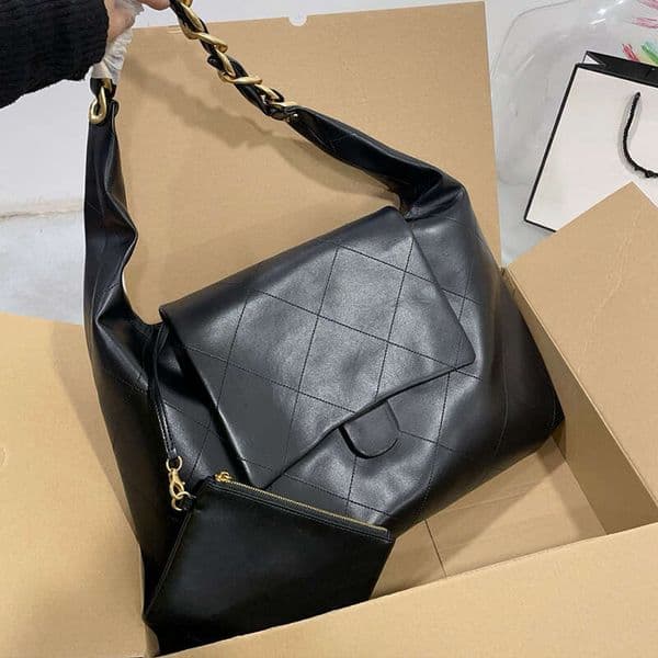 Designer Hobo Shoulder Bag 25K 2026 Large Capacity Lazy and Casual Soft Leather Oversized Cowhide Chain Totes Bag