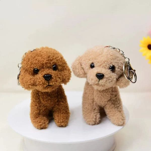 Plush Teddy Puppy Key Chain Four-inch Cartoon Puppy Three-Dimensional Keychain Backpack Pendant Mini Boutique Doll 251224BJ