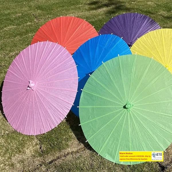 60cm Solid Color Dance Paper Umbrella Painting Chinese Paper Parasol Wedding Party Decoration Favors Classical Umbrellas All-match 85 LL