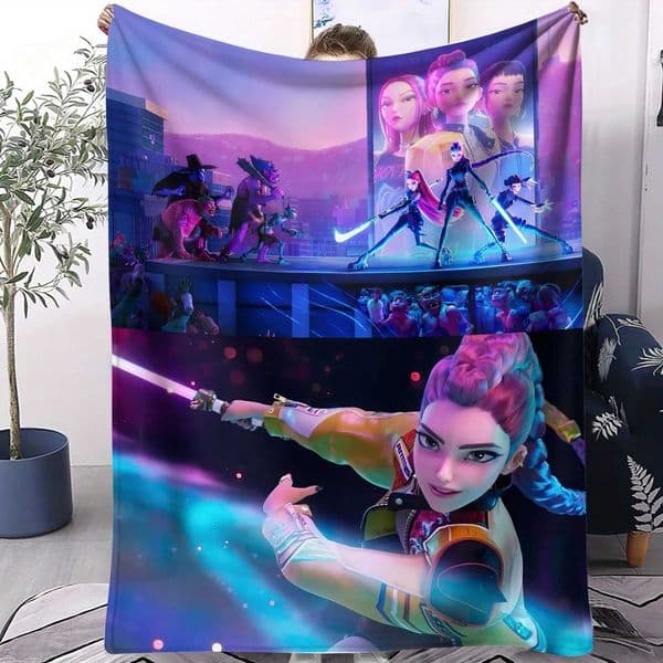 LUXURY K-Pop Demon Hunter Flannel Blanket Warm Soft for Home Travel Blanket Sofa Bedding Camping Picnic Office Cover Blanket Fan GiftsXJ251224