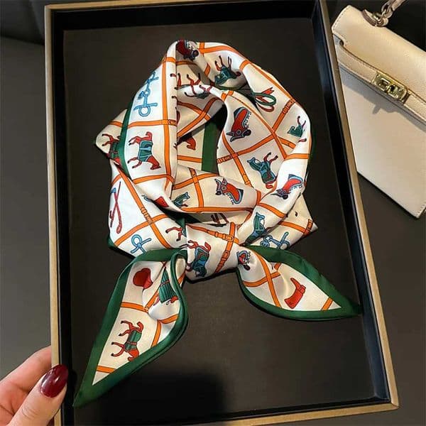Luxury Animal Print Scarf Skinny Ribbon Hairbands Women Neck Kerchief Foulard Hair Bands Scarves Bag Handle Ribbon 14714CM Y251224