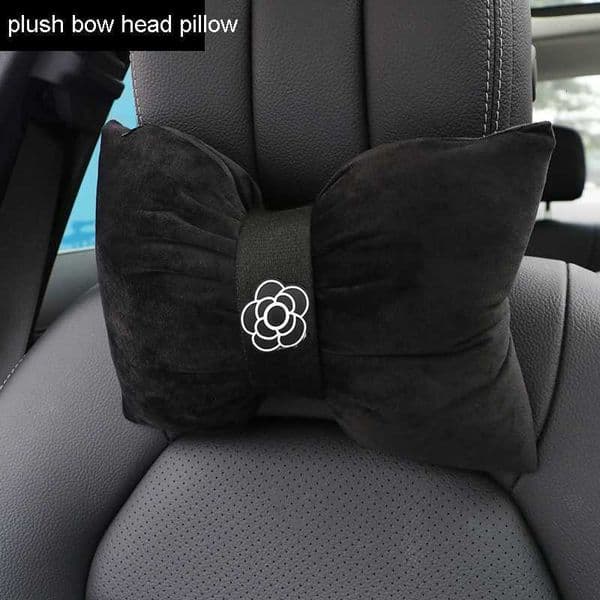 1PC High Quality Camellia LUXURY Flower Bow Car Neck Pillow Soft Plush Auto Headrest Seat Support Holder Car Interior AccessoriesXJ258/507