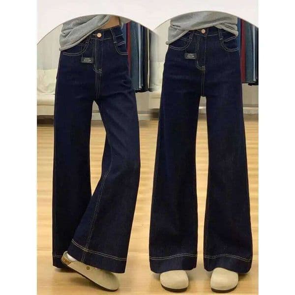 Comfortable Leisure Womens Straight Jeans Vintage Baggy Low Waist Y2K Wide Leg Loose Harajuku Blue Denim Pants X251224