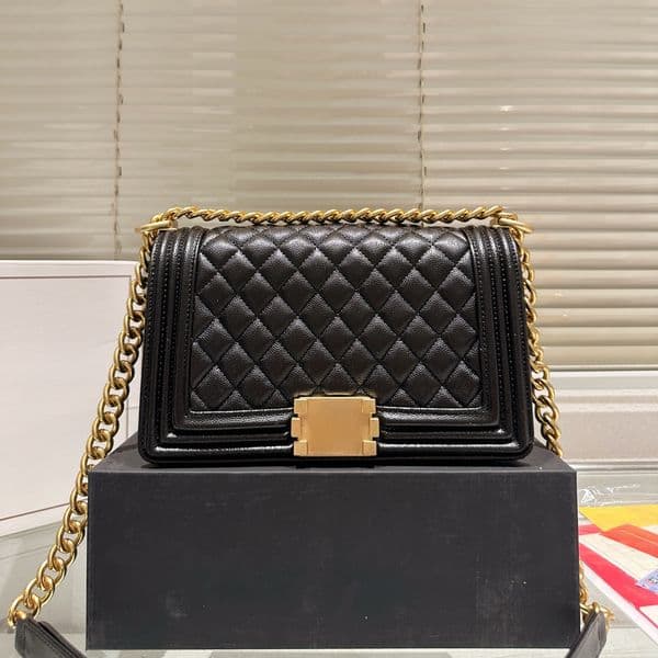 Luxury Flap Bag le girl boy Designer Bag Woman Shoulder Bag Cowhide Leather Handbag Caviar Flip Cover Bag Tote Bag Gold silver Metal Chain Crossbody Bag 25x15cm