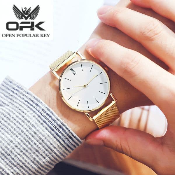 Minimalist circular dial metal mesh belt luxury exquisite watch new retro charm elegant and luxurious watch new trend fashionable simple casual designer watch