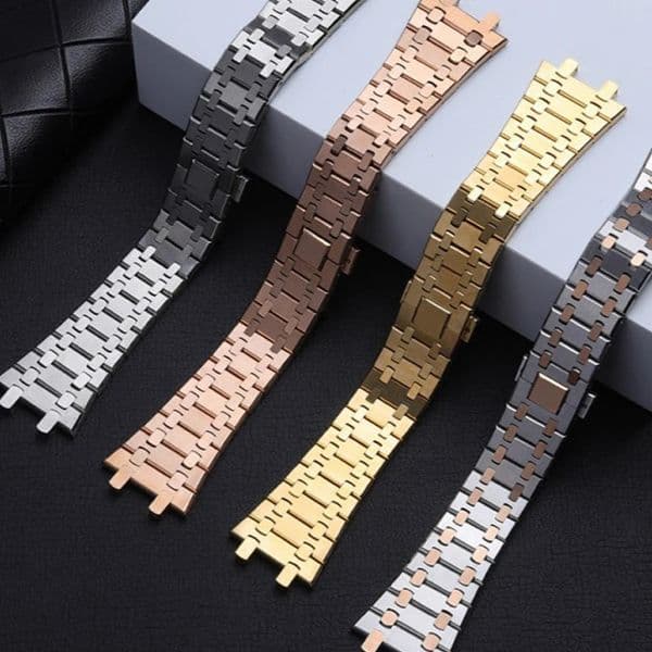 Black gold silver watchband 21mm 26mm Men women Full Stainless Steel Watch Band Bracelet 251223