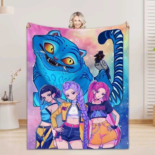 KPOP D-Demon H-Hunters Flannel Blanket For Office Home Camping Nap Leisure Blankets Birthday Gifts For Girls Home Decor Blanket W251224