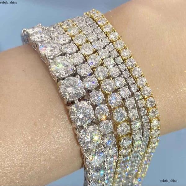 Pass Tester Large Hip-Hop Jewelry 2.0mm 3mm 4mm 5mm 6.5mm VVS Silicon Stone Sier Ice IGI Out Tennis Chain