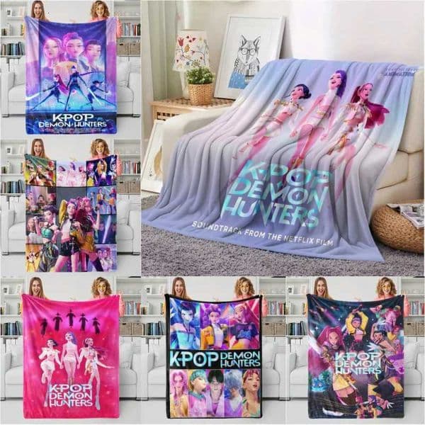 31 Styles K-Pop Demon Hunters Blanket Hot Anime Flannel Blanket Fan Gift for Home Leisure Camping Travel Multifunctional Blanket W251224