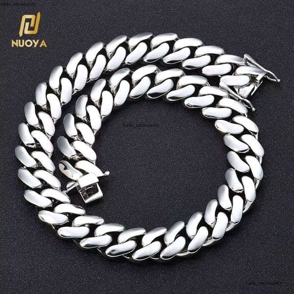 NUOYA Customized 10/12/15/19/22mm Miami Link Chain Necklace for Men Gold Plated Hip Hop Jewelry Wholesale Cuban Chains
