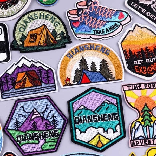 New Camping Outdoor Embroidered For Clothing Stickers Nature Travel Iron Patches On Clothes Fusible Patch Badge DIY