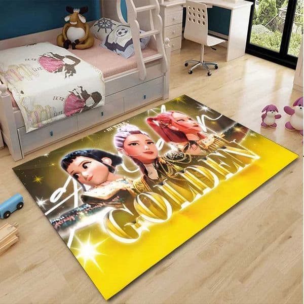luxury Demon Hunters Cartoon Carpet Rumi Mira Zoey Lounge Rug Bedroom Bedside Floor Mat Decor M251224