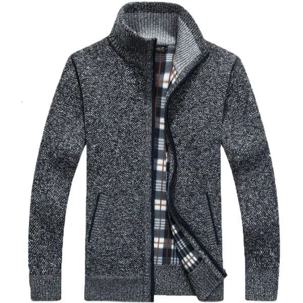 Autumn Winter Mens Sweater Coat Faux Fur Wool Jackets Men Zipper Knitted Thick Warm Casual Knitwear Cardigan 251103