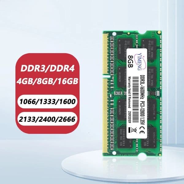DDR3 DDR3L DDR4 8GB 16GB Laptop Memory PC3 1.5V PC3L 1.35V 8500 10600 12800 PC4 1.2V 2400 2666 3200Mhz Sodimm Memories Ram