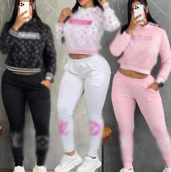 Women Casual Tracksuits Luxury Letter Embroidered Panelled Sportswear Designer Jacket Jogging Pants Two Piece Set Sweatsuits Outdoor Jogger Suits Clothing