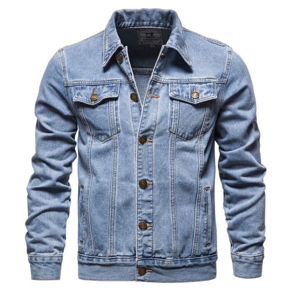 WOZK autumn and winter explosive street men's denim jacket cotton fashion casual slim fit men's jacket versatile trend designer